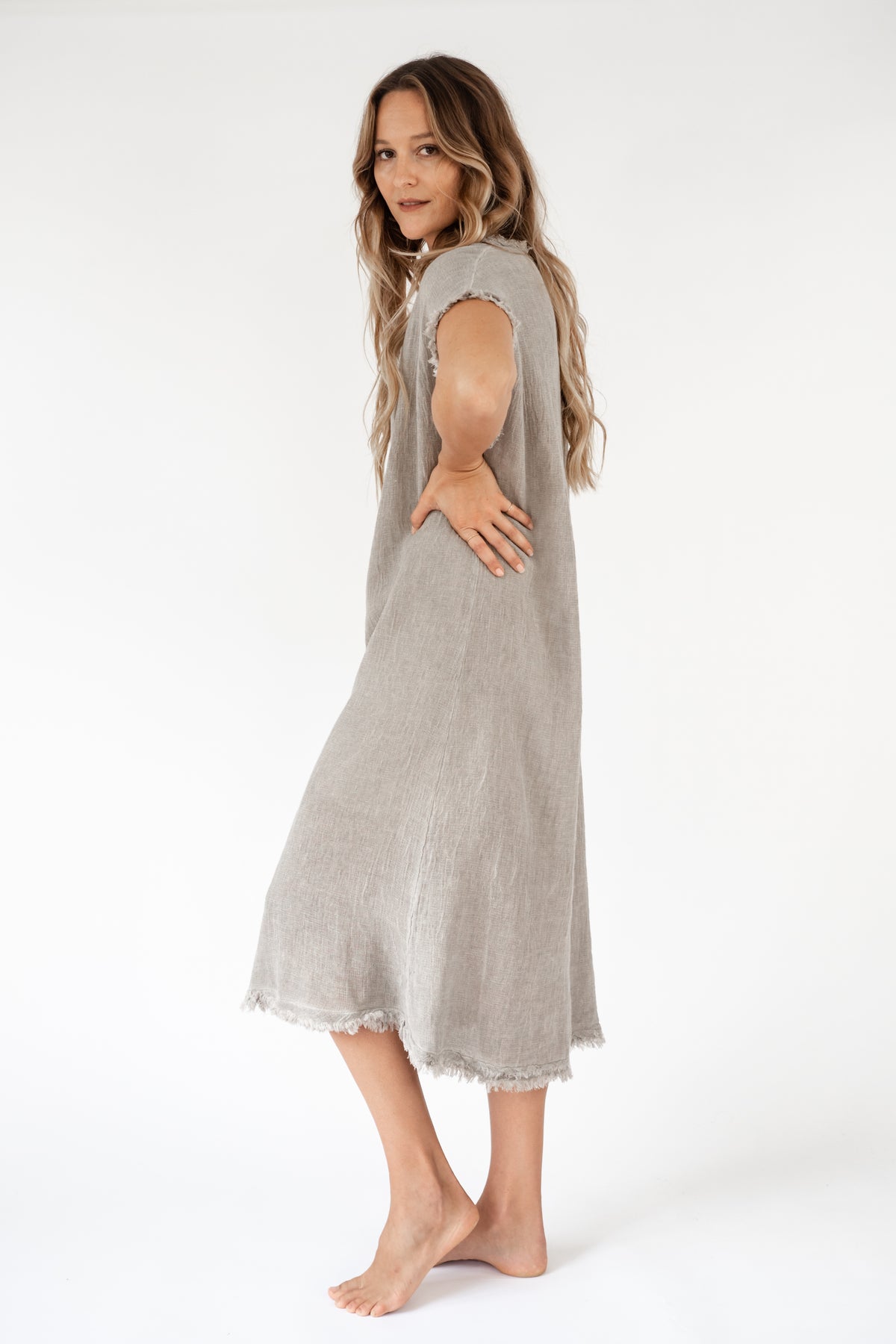chinese dress ladies Italian Design Pure Linen Dress main image 1