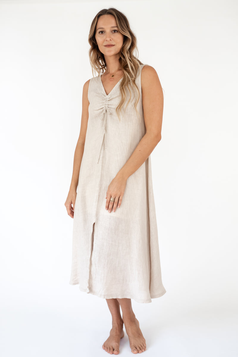 The Pulelehua Linen Long Dress