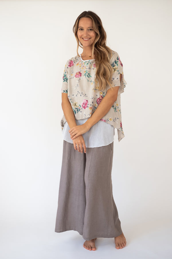 the Ailani Layered Linen Top