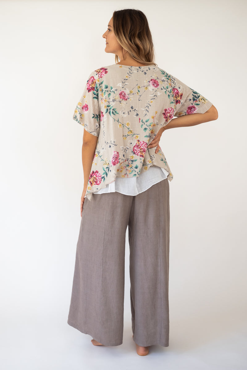 the Ailani Layered Linen Top