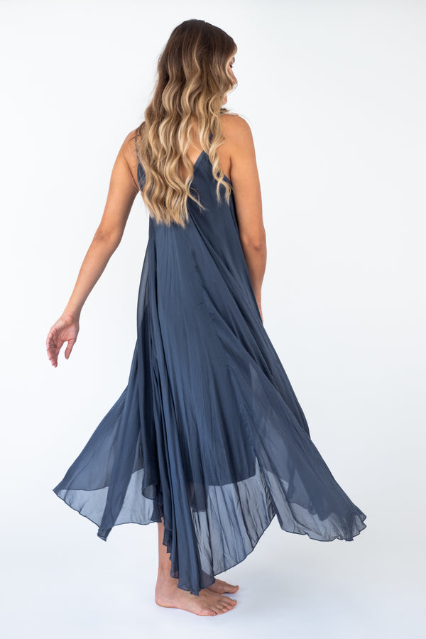 The WAILEA Silk sleeveless maxi dress